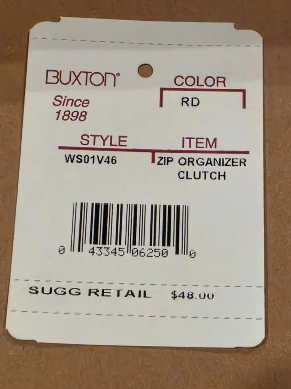 Buxton Women Clutch Wallet Red New In Box